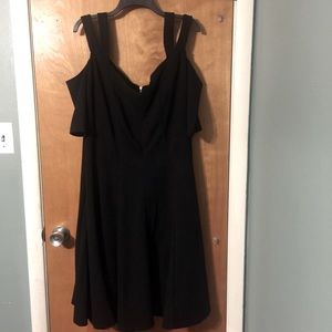 NWT Lane Bryant black cold shoulder midi dress